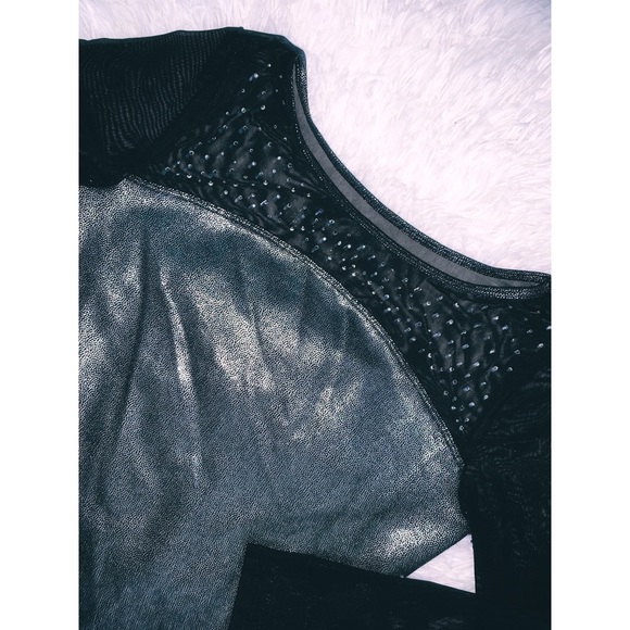 ππJustice Mesh Sleeve Metallic Leotardππ - Picture 2 of 3